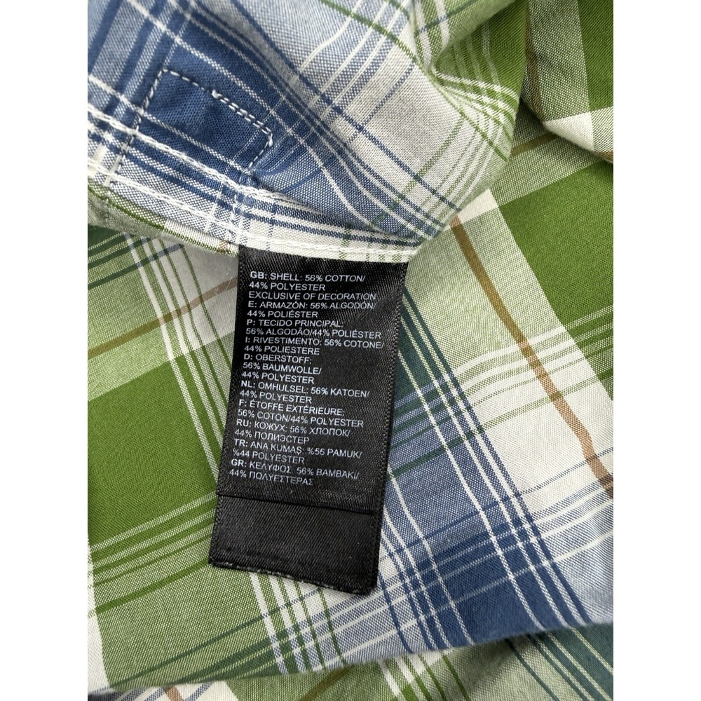 The North Face Shirt Men's L Green Blue Plaid Short Sleeve Button Up Casual - Picture 7 of 7